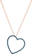 LANA Denim Blue Diamond Open Heart 14K Gold Pendant Necklace
