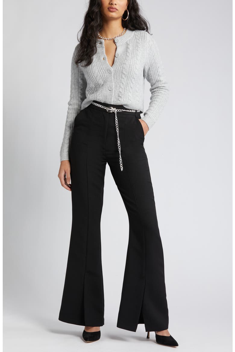 Cable Knit Crop Cardigan, Alternate, color, GREY HEATHER