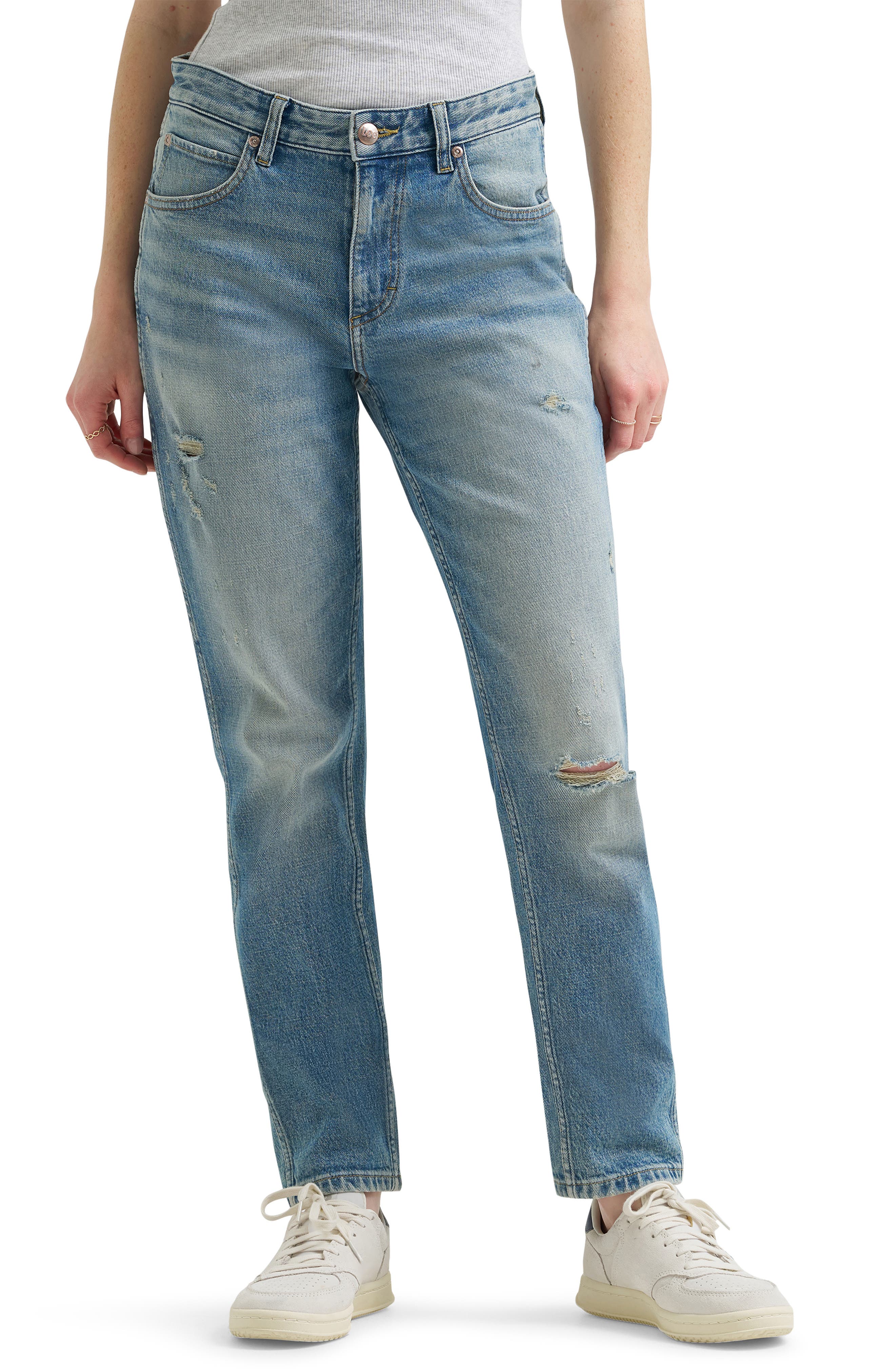 Rider Slim Mid Rise Straight Leg Jeans