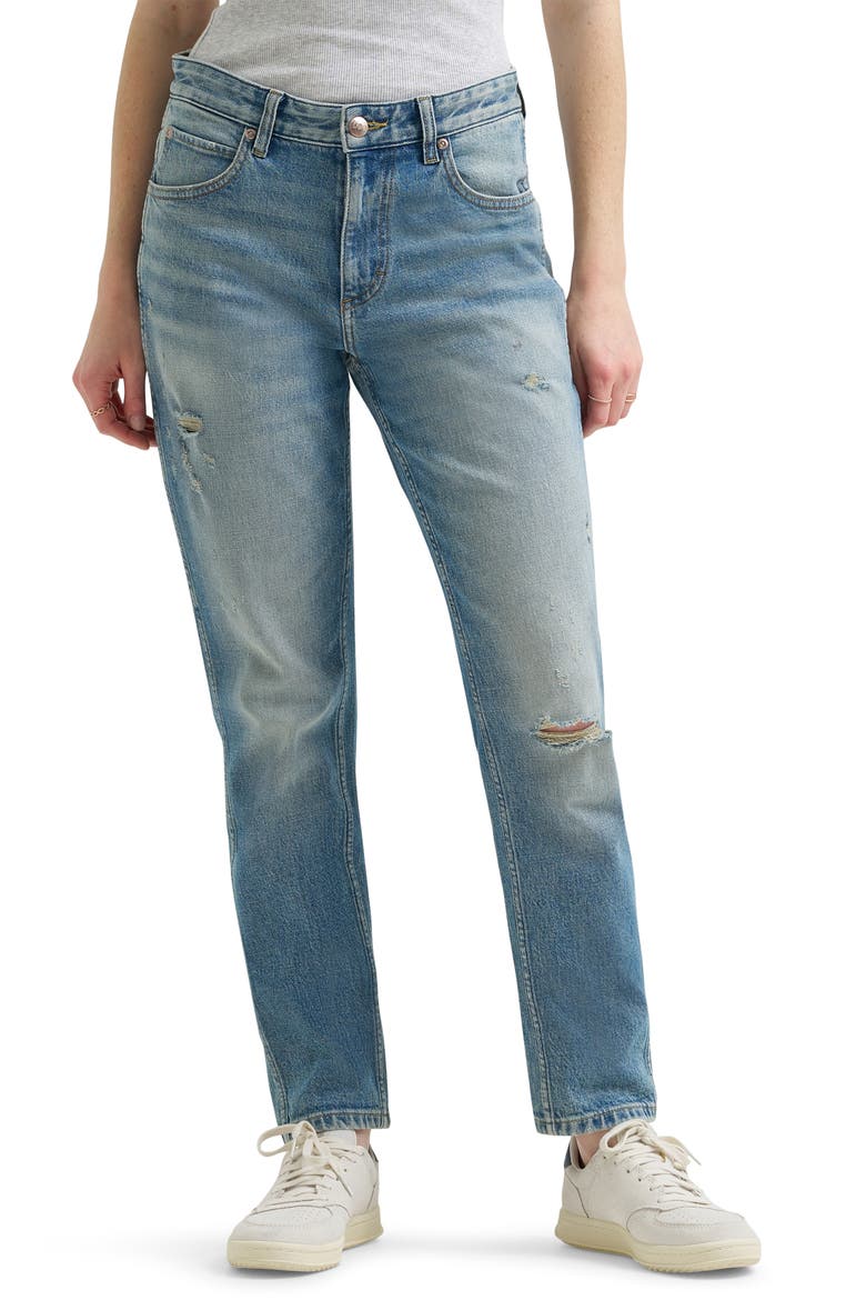 Rider™ Slim Mid Rise Straight Leg Jeans, Main, color, LIGHT DAZE DX