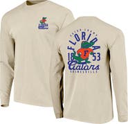 IMAGE ONE Men's Natural Florida Gators Comfort Colors Mascot Overlay Long Sleeve T-Shirt