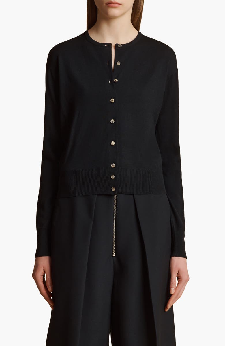 Khaite Jackie Wool Blend Cardigan, Main, color, 