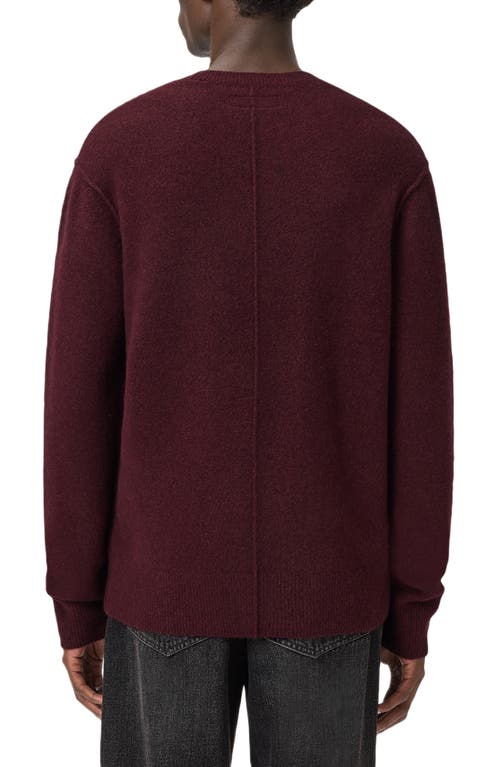 Allsaints Patern Crewneck Sweater In Burgundy