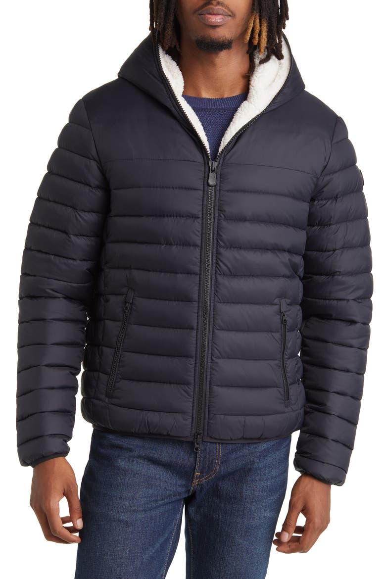 Morus Water Resistant Hooded Puffer Jacket, Alternate, color, BLACK