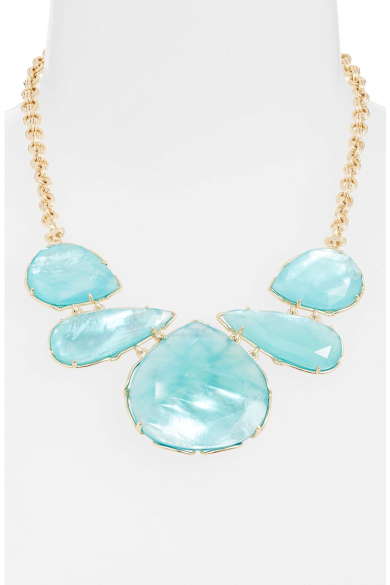 Kenzie Statement Necklace, Alternate, color, GOLD/ AQUA ILLUSION