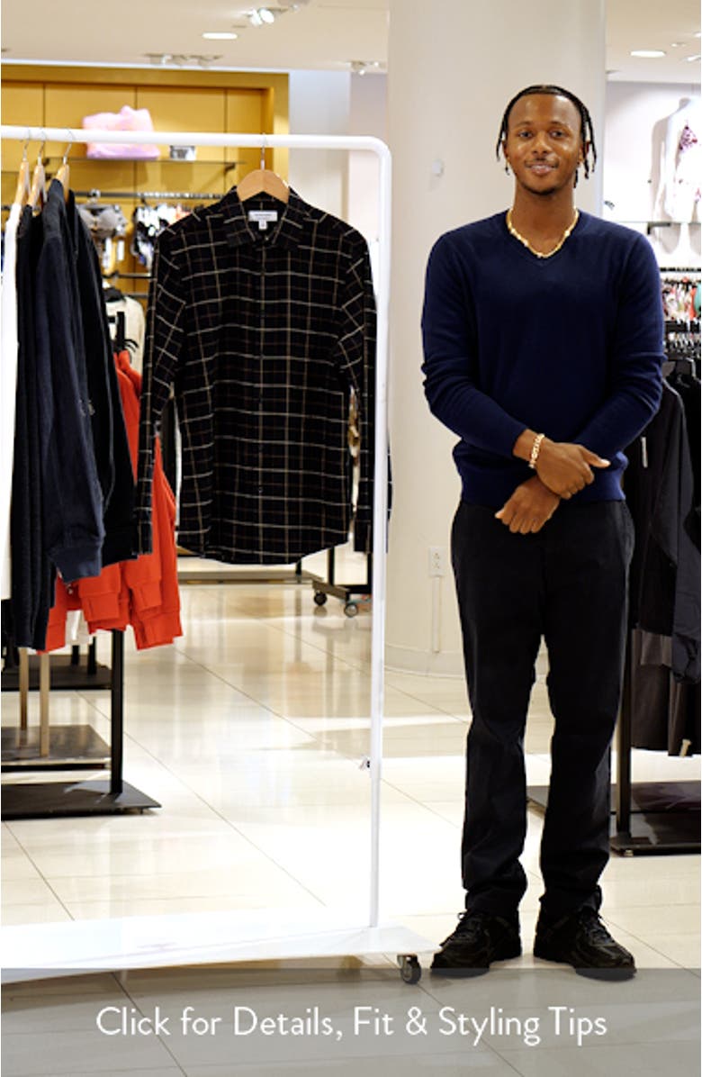 Grid Cotton & Cashmere Button-Up Shirt, sales video thumbnail