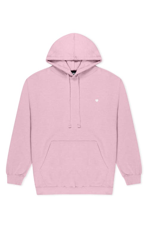 Dalix Womens Lil Heart Midweight Hooded Sweatshirt In Pink