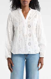 Forgotten Grace Eyelet Embroidered Button-Up Shirt