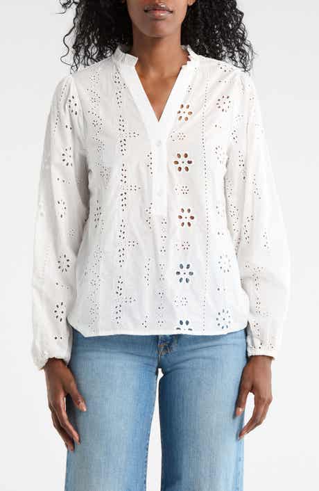 Forgotten Grace Eyelet Embroidered Button-Up Shirt