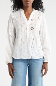 Forgotten Grace Eyelet Embroidered Button-Up Shirt