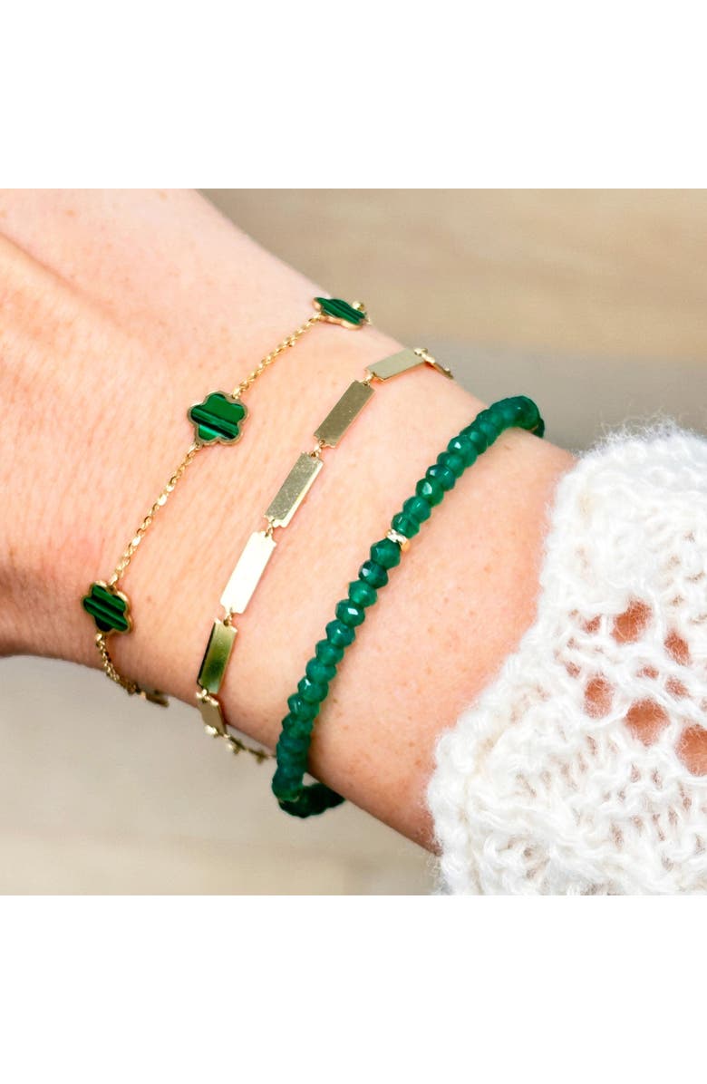 The Lovery Fine Jewelry Green Onyx Bead Bracelet, Alternate, color, Green Onyx