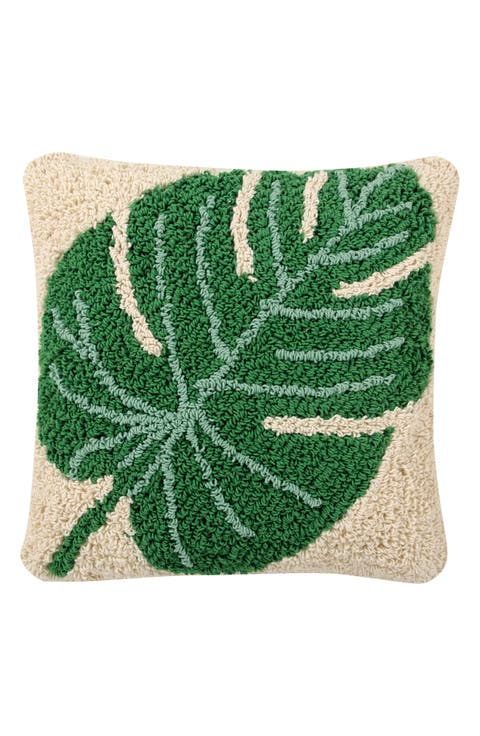 Monstera Leaf Accent Pillow