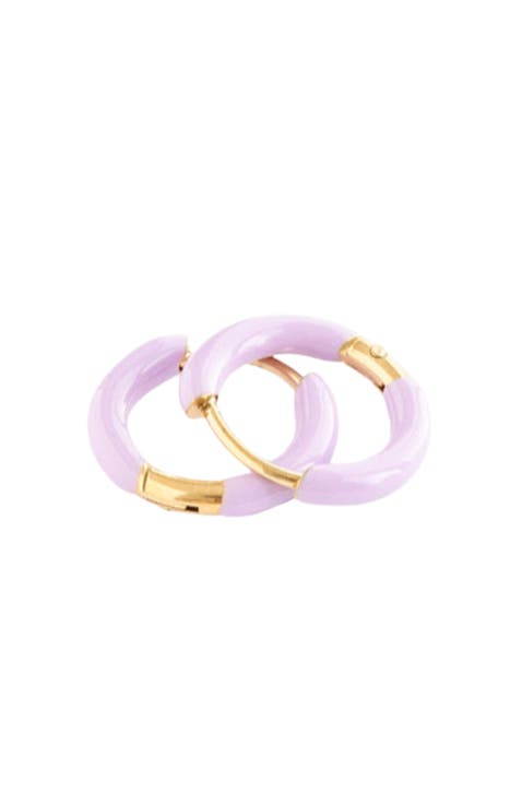 Girls' Enamel Hoop Hypoallergenic Earrings