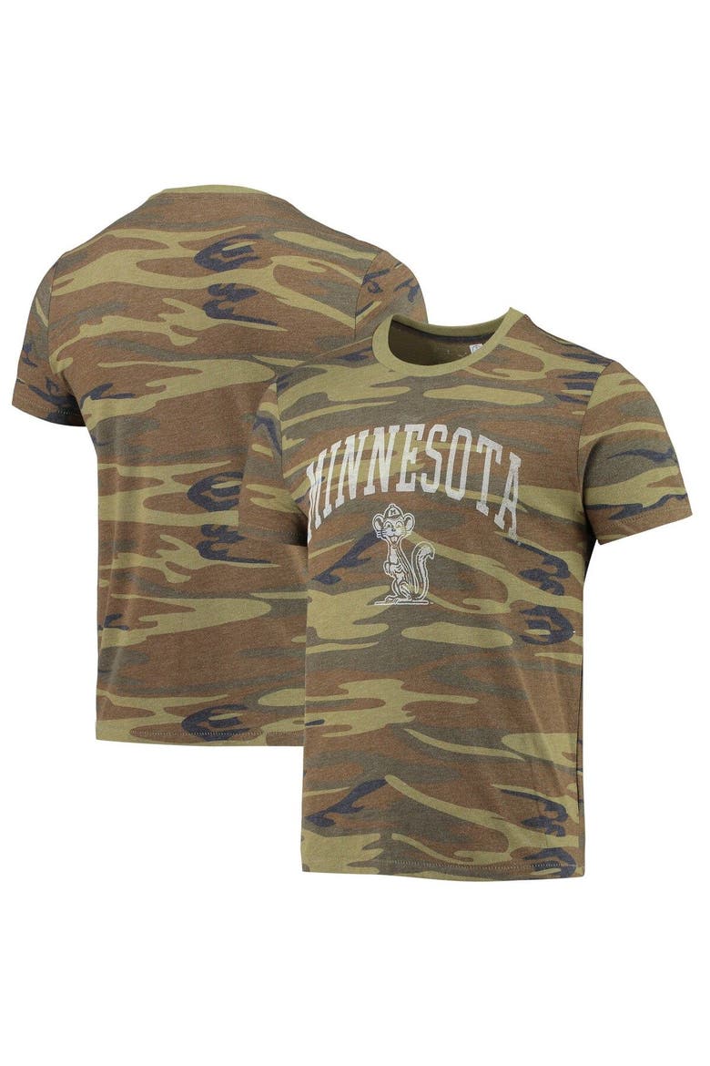 Men's Alternative Apparel Camo Minnesota Golden Gophers Arch Logo Tri-Blend T-Shirt, Main, color, Camo