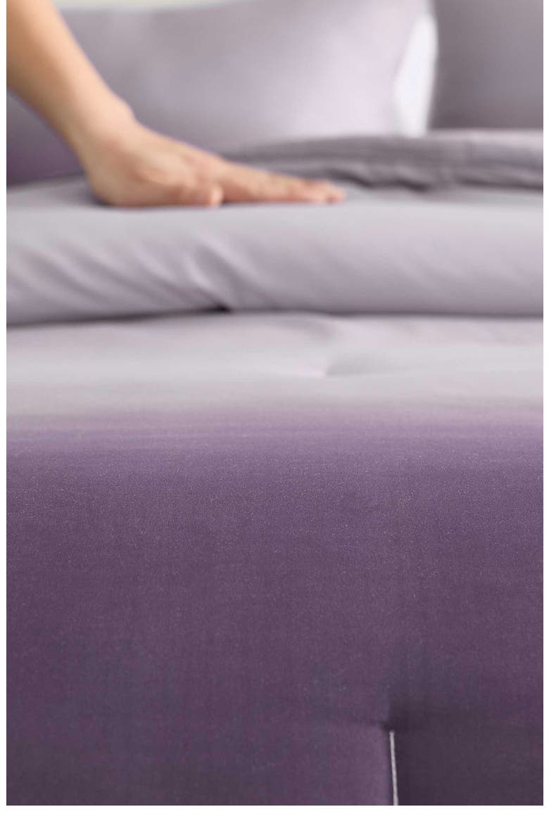 Subtle Ombre Microfiber Comforter Set, Alternate, color, DUSTY PURPLE