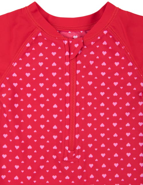 Leveret Baby One-piece Rashguard, Upf 50+ Sun Protection Swimwear In Red