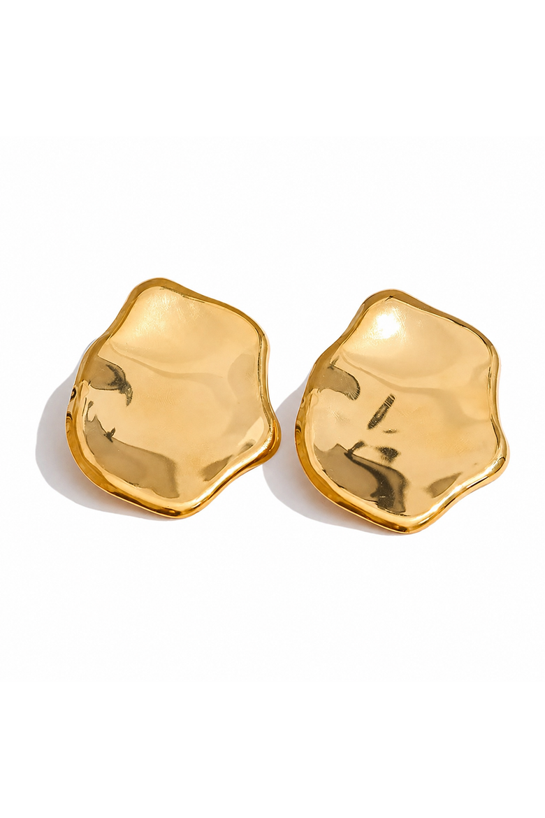 Hallie Wavy Statement Earrings, Main, color, Gold