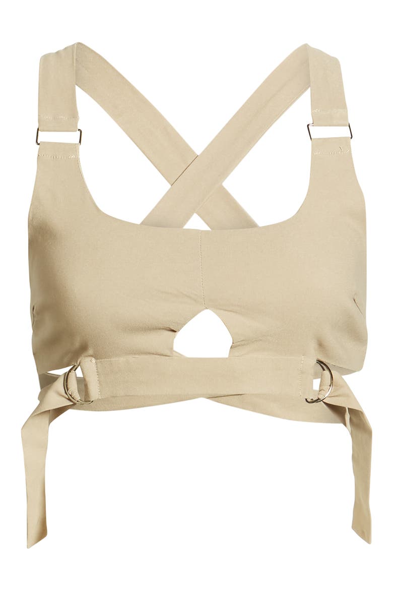 Reed Cutout Utility Crop Top, Alternate, color, TAN
