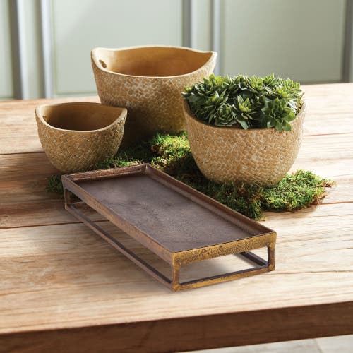 Napa Home & Garden Cabot Raised Rectangular Tray In Brown