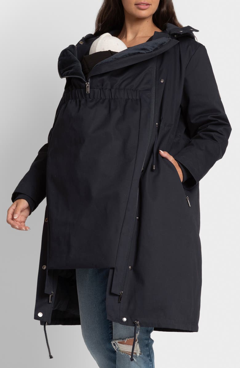 Seraphine Down Maternity Parka with Removable Faux Fur Trim, Main, color, 