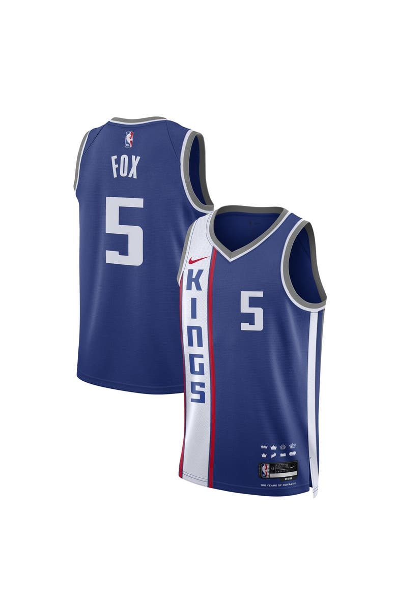 Nike Unisex Nike De'Aaron Fox Blue Sacramento Kings 2023/24 Swingman Jersey - City Edition, Main, color, 