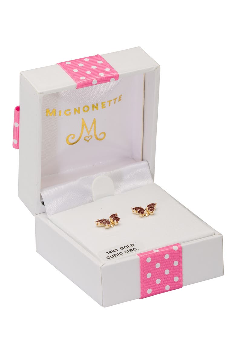 Butterfly Birthstone Gold Earrings, Alternate, color, JANUARY