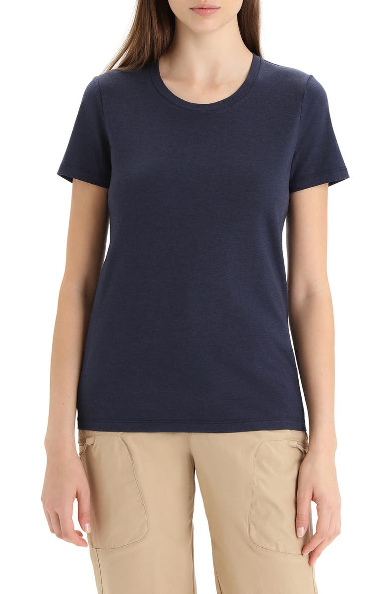 Icebreaker Central Merino Blend T-Shirt, Main, color, Midnight Navy