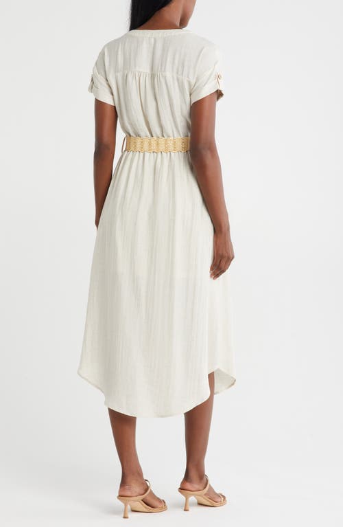 Zoe And Claire Short Sleeve Belted Shirtdress