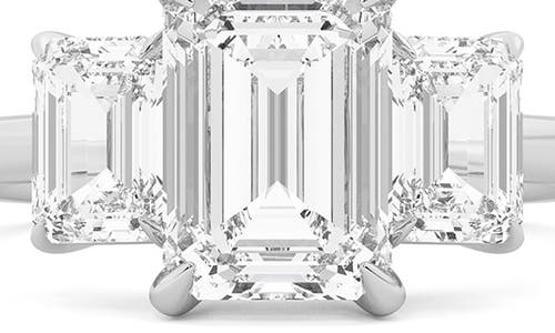 Everyday By Hautecarat Emerald-cut Lab Grown Diamond 3-stone Engagement Ring In 14k White Gold