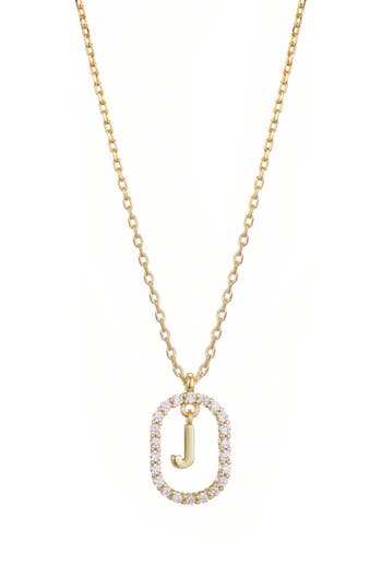 Adornia Floating Letter Initial Cubic Zirconia Pendant Necklace
