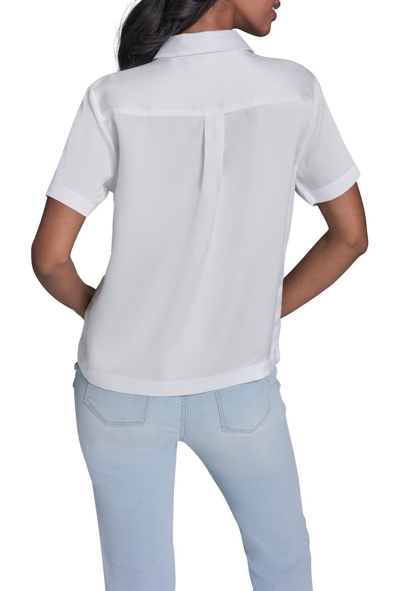 Floral Placement Crepe Button-Up Shirt, Alternate, color, SOFT WHITE MULTI