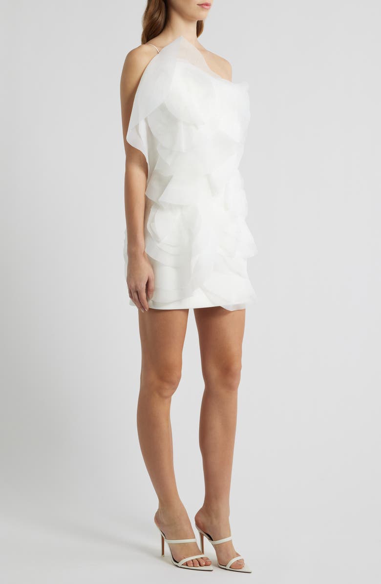 Acler Cotwall One-Shoulder Minidress, Alternate, color, Ivory