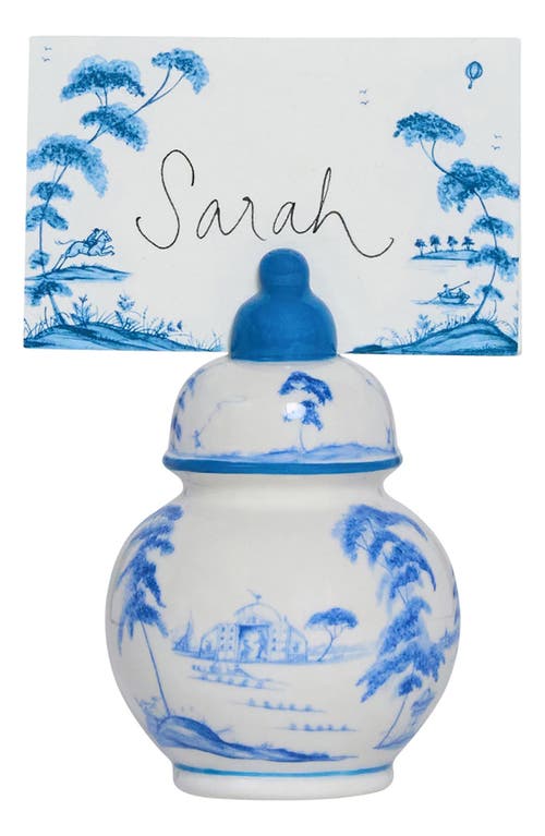 Juliska Country Estate Winter Frolic Set Of 4 Place Card Holders In Delft Blue