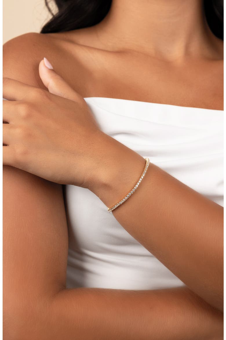 14K Gold Plated Cubic Zirconia Tennis Bracelet, Alternate, color, GOLD