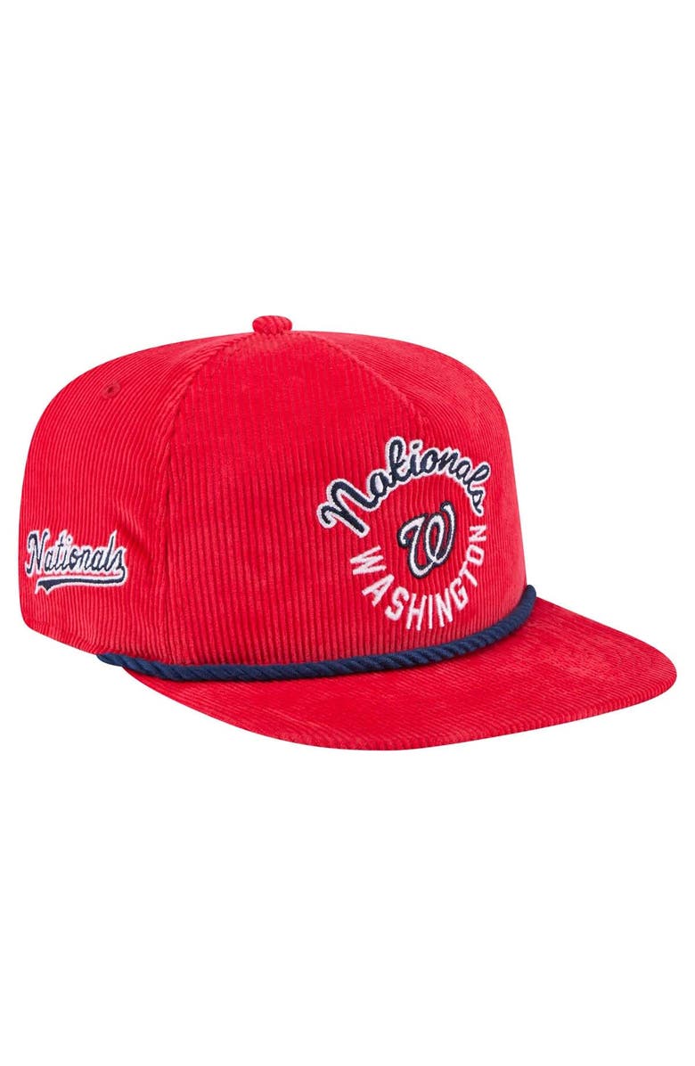 New Era Men's New Era Red Washington Nationals Full Circle Corduroy Golfer Adjustable Hat, Main, color, Red