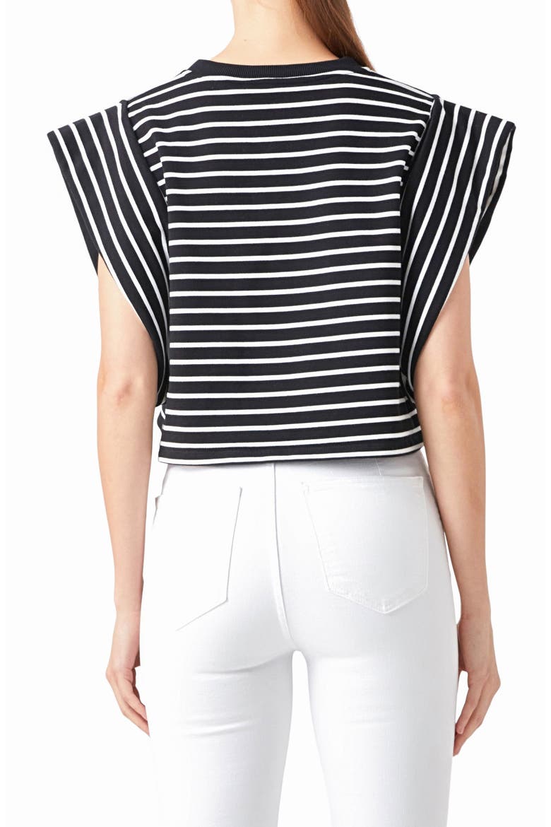 Stripe Crop T-Shirt, Alternate, color, BLACK/ WHITE