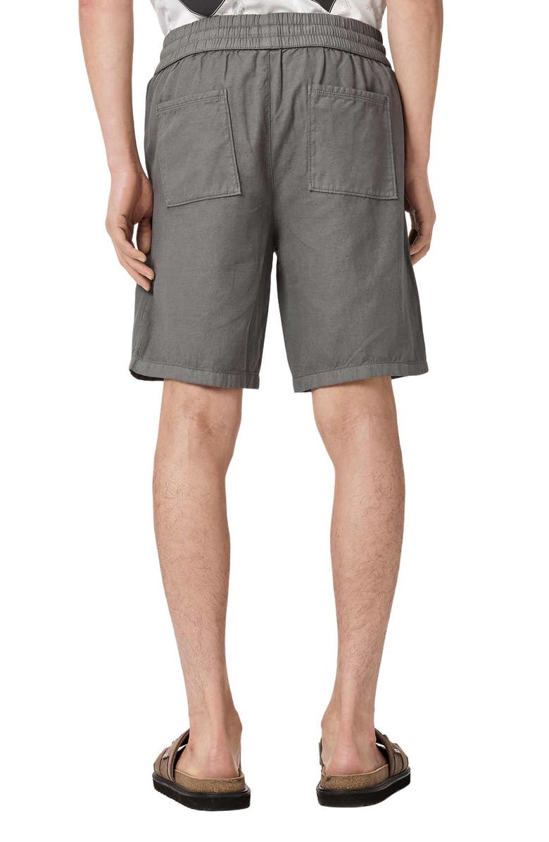 AllSaints Hanbury Cotton & Linen Drawstring Shorts, Alternate, color, Pillar Grey