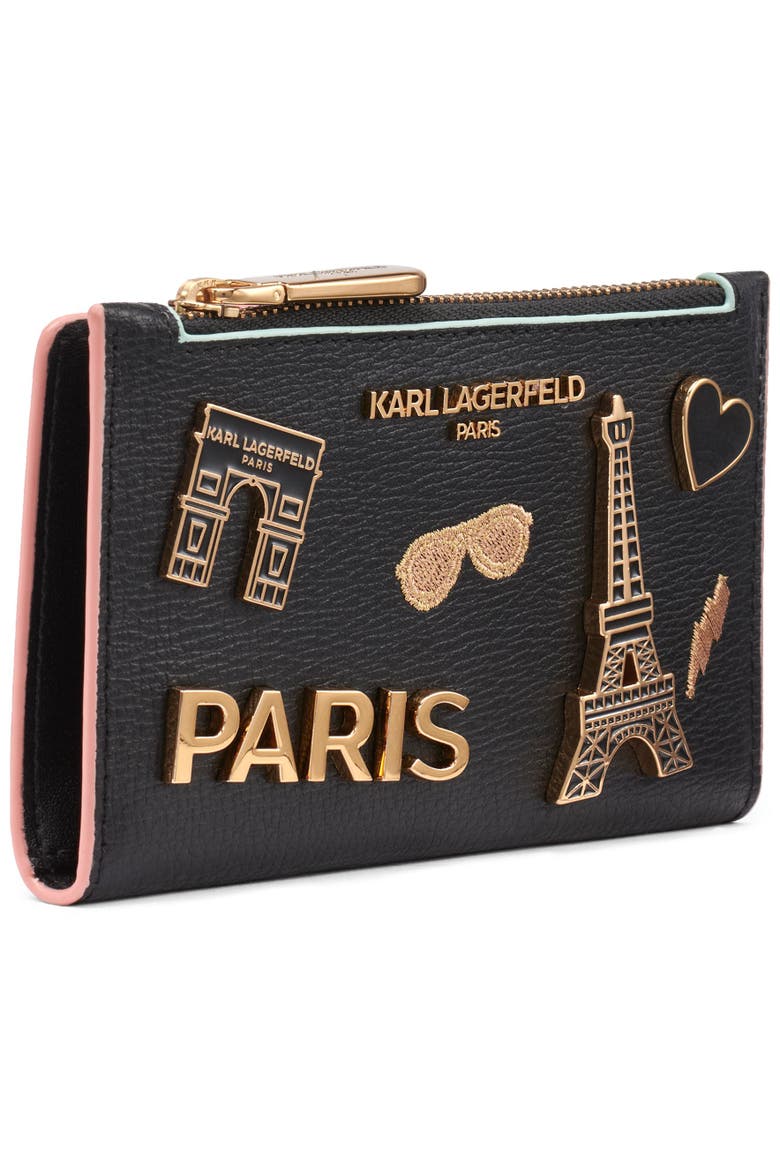 Small Wallet with Pins, Alternate, color, Black/Gold