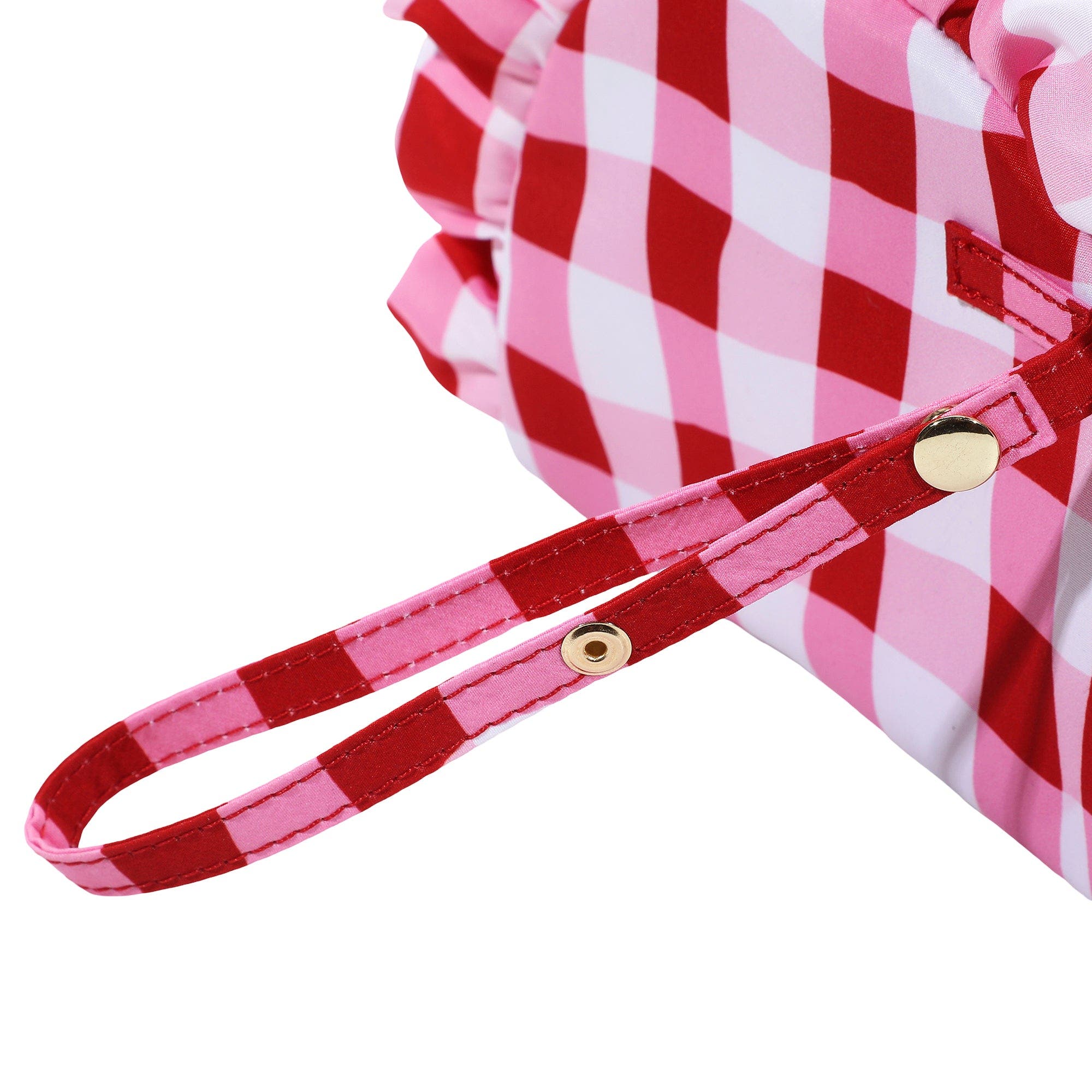 Picnic-Core Red and White Gingham Ruffled Clutch - 8.25x5.25 Inch Check Print Pouch with Ruffle Trim and Poly Lining for Parties and Gifting, Alternate, color, Multicolor
