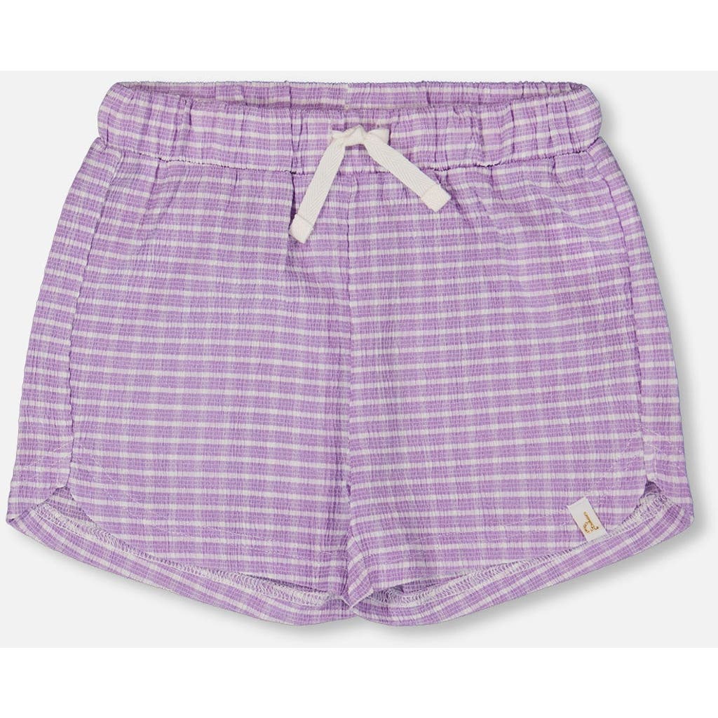 Deux Par Deux Girl's Crinkle Short Pale Yellow And White In Pale Yellow And White
