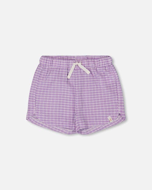 Deux Par Deux Girl's Crinkle Short Pale Yellow And White In Pale Yellow And White