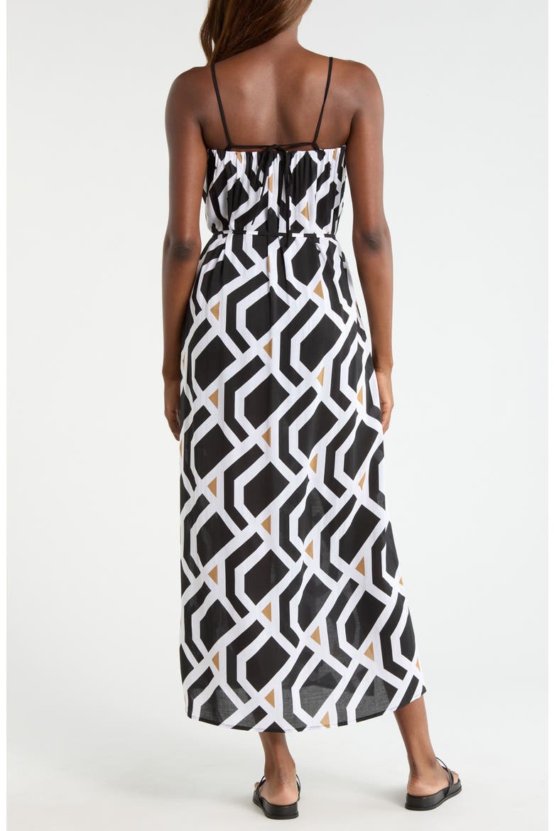 Tie Back Cover-Up Dress, Alternate, color, BLACK PRINT