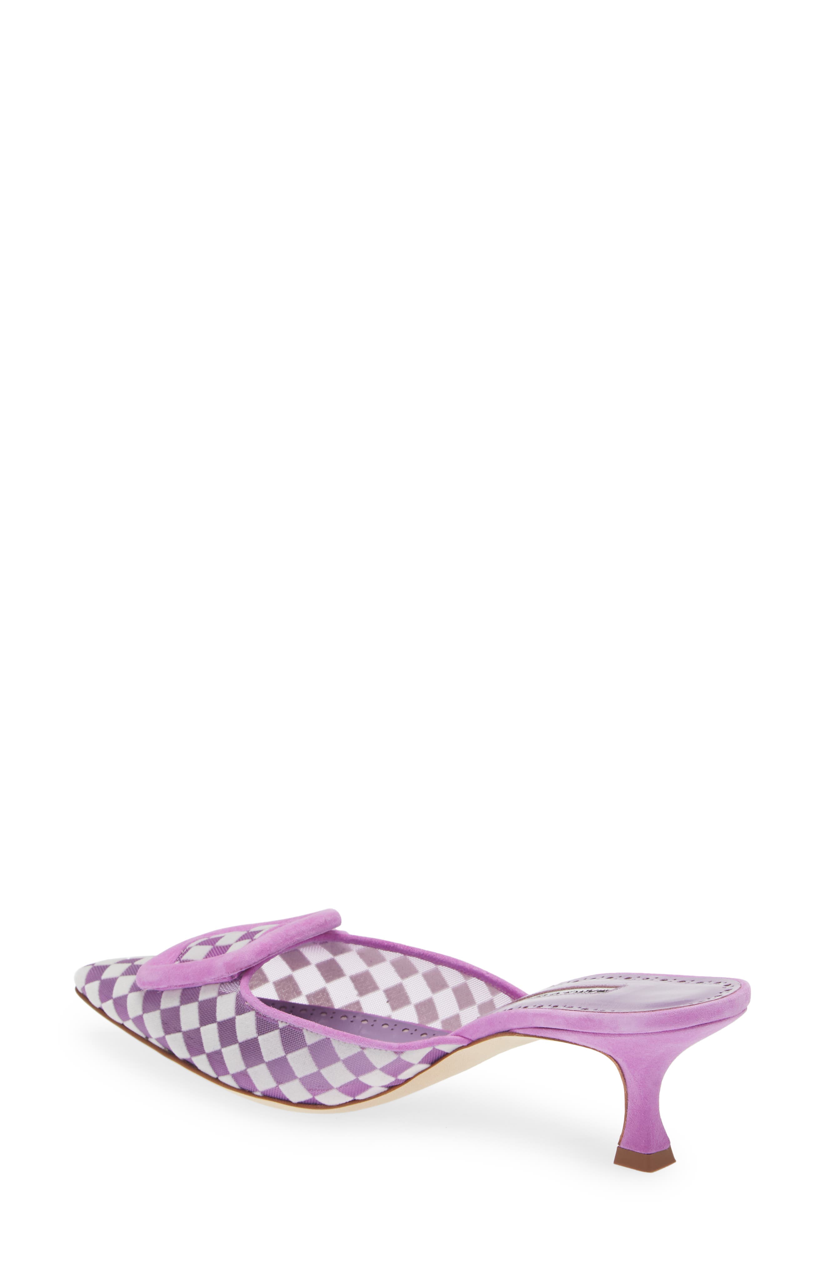 Manolo Blahnik Maysalebi Buckle Kitten Heel Mule, Alternate, color, 