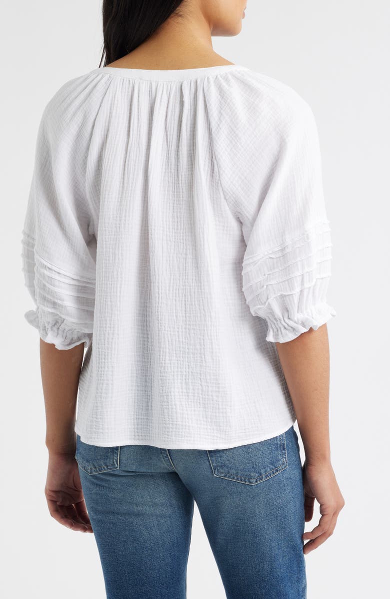 Two by Vince Camuto Cotton Gauze Puff Sleeve Top, Alternate, color, 
