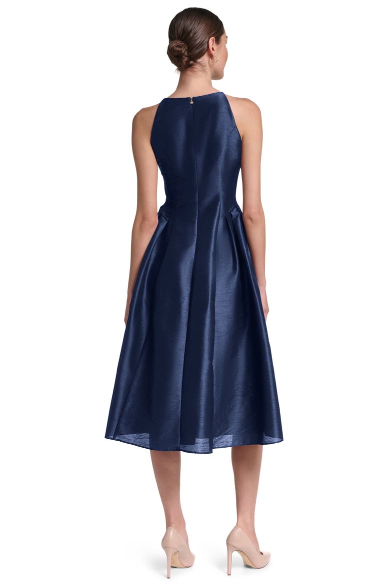 Spaghetti Strap Fit & Flare Midi Dress, Alternate, color, Navy