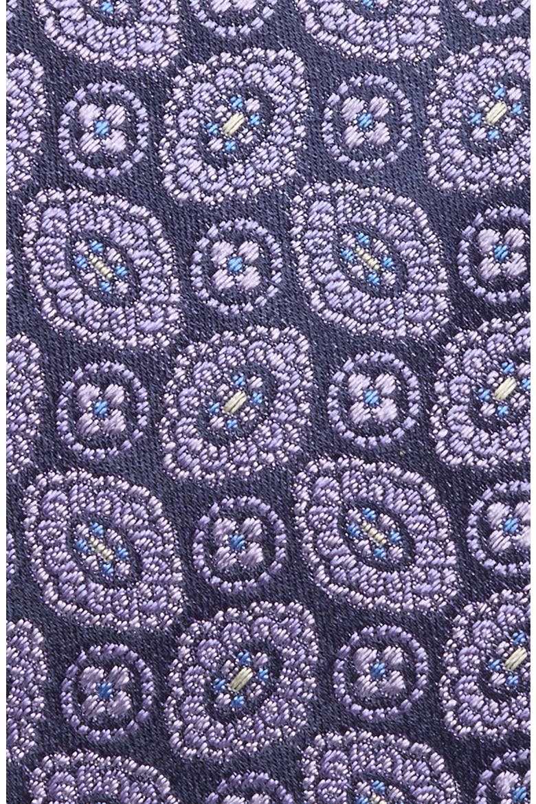 Medallion Silk Tie, Alternate, color, DARK PURPLE