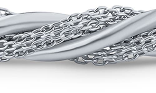 Jardin Twisted Chain Stainless Steel Bangle Bracelet In Silver