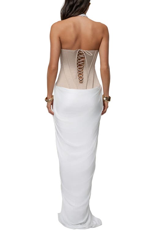 Jluxlabel Drape & Destiny Halter Dress In White