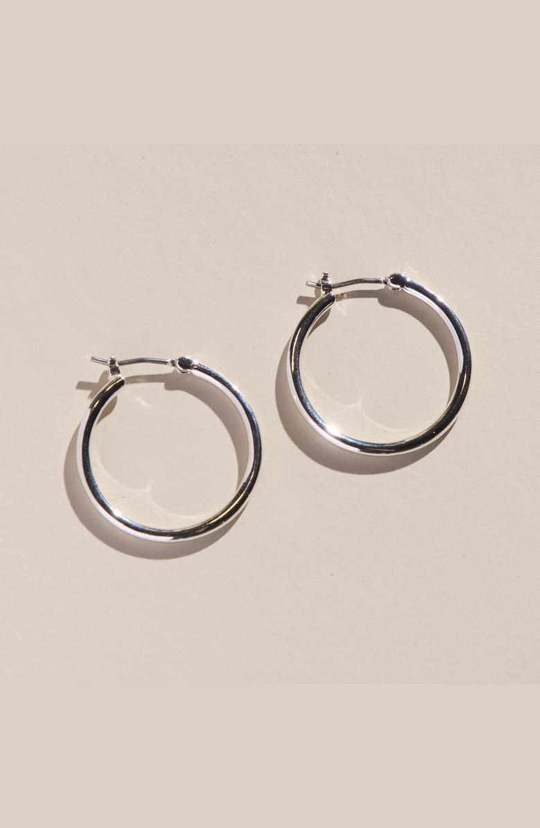 Nickel & Suede Halo Hoops Earrings, Main, color, Silver