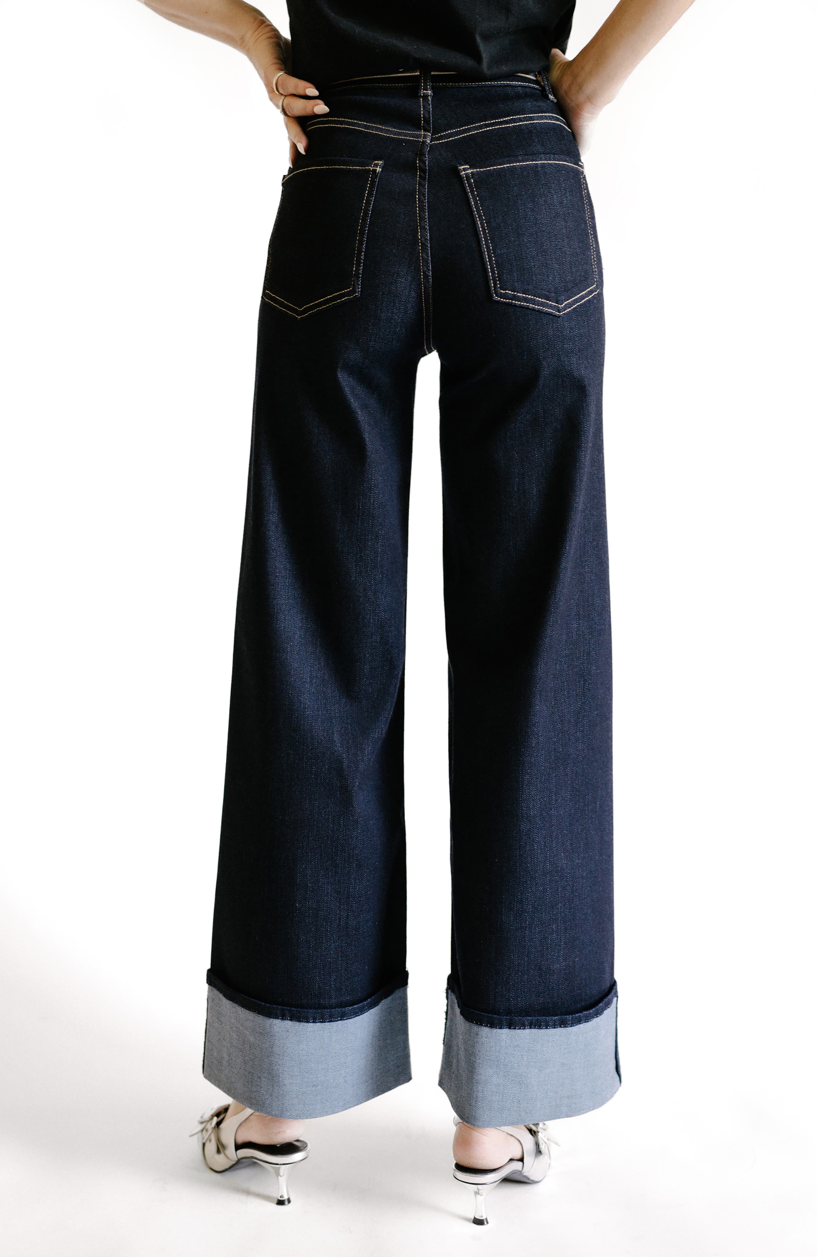 x @closetchoreography  The Base Wide Cuffed  Leg Jeans - image 2